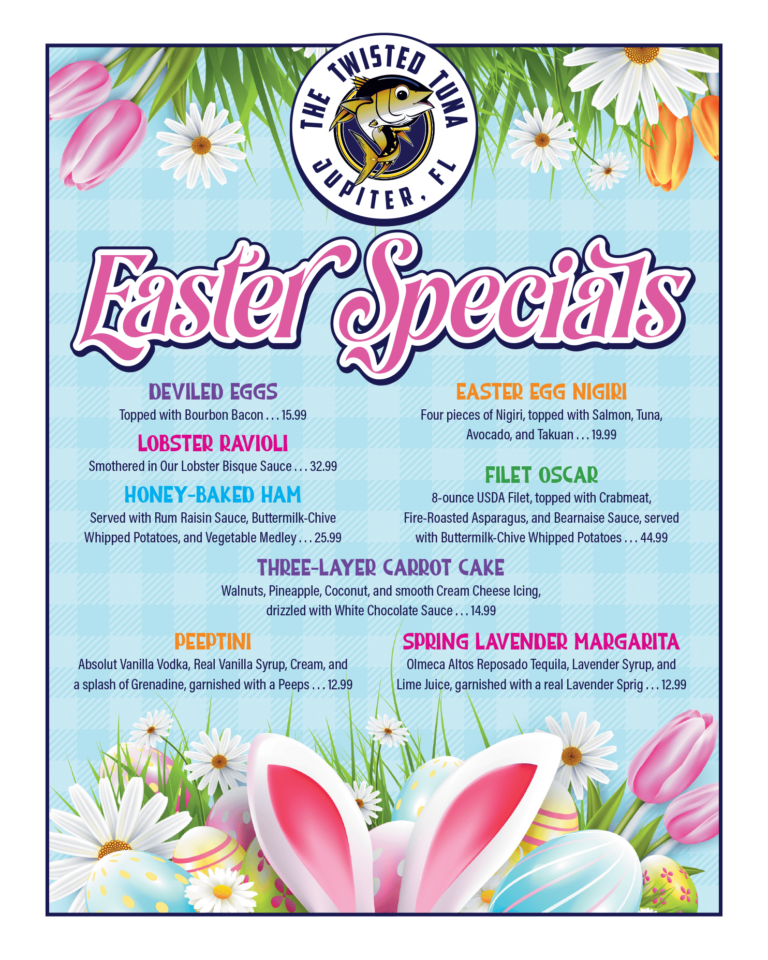 Easter Specials Menu